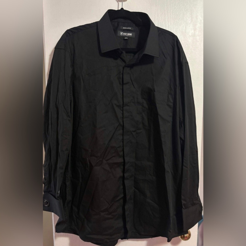 Stacey Adams Men’s Black Long sleeve Shirt Size 18 NWOT